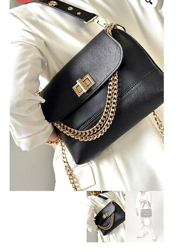 Handbags: Crna kožna torba preko ramena – Vera handmade - Materijal: prirodna — 1