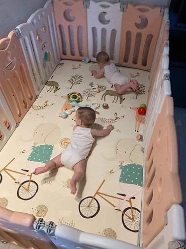 farmasi krpe za staklo: Sklopiva ogradica Sovica – Roze/Kajsija + bela Opis: - Modularna — 3