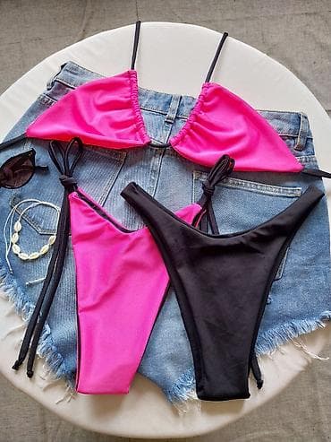 bonatti kostimi: Bikini set – jarko pink trodelni model (top + gaćice) - Gornji deo — 5