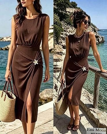 bunda s: Elegantna midi letnja haljina Emi Moda – Made in Italy - Kroj: bez — 7