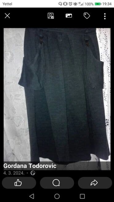 Suknje: 2XL, Midi, bоја - Crna — 2