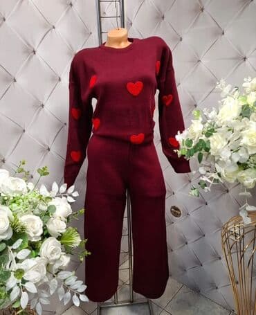komplet za mamu i cerku: 🔥Ženski pleteni komplet – džemper i pantalone ❤️❤️ NOVOO trikotazni — 4