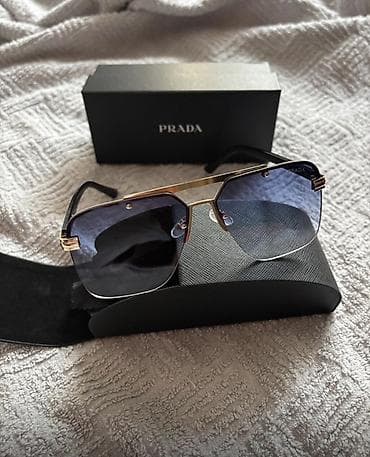 bež odelo: Prada sunčane naočare – uniseks model sa bezokvirnim (rimless) — 1