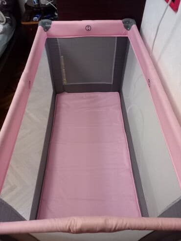 masa i meda plisane igracke cena: Prenosivi krevetac Moni Solo, dimenzija 120x60 cm, sa ružičastim — 2