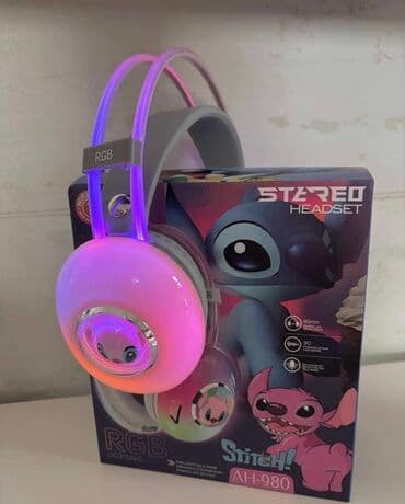 glava za depilator: Stereo slušalice Stitch AH-980 sa RGB osvetljenjem. Slušalice imaju — 3