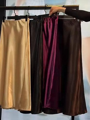 ideen 3: Saten suknja A‑kroja - Model: midi dužina, ravnog visokog struka sa — 1