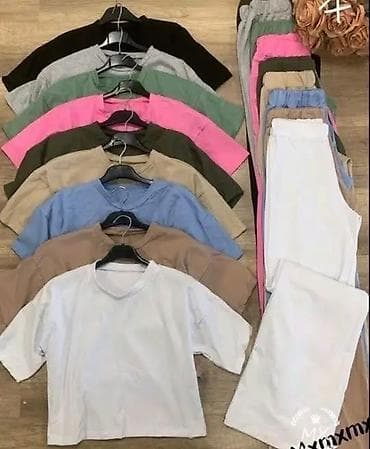 kapi za kosu avon: Ženski komplet – široke pantalone + kratka majica - Dvodijelni set — 3