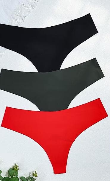 kozne pantalone da cipkom: Ženske bešavne tange, vel. M – set od 3 komada -Sportski detalj sa — 2