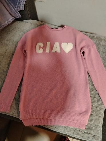helanke pull and bear: Dukser/svetr Janina, model sa natpisom “CIA♡” - Boja: svetlo ružičasta — 1