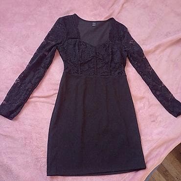 Crna mini haljina sa čipkom – SHEIN - Model: uska silueta, mini