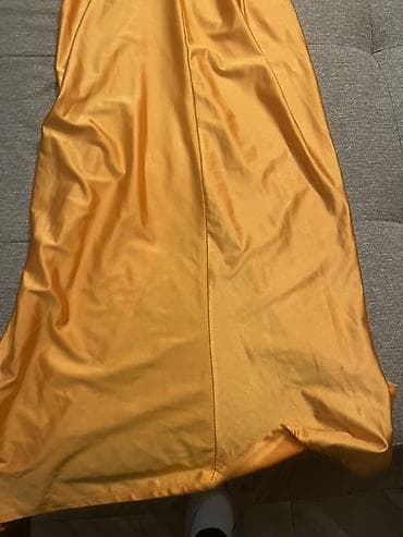 svecane sandale ravne: Elegantna duga haljina u boji zrele narandže,jednom obucena - Model — 4