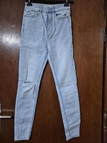 Farmerke: Rifirane farmerke – plavi denim - Kroj: ravne nogavice sa visokim — 4