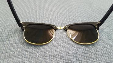 oglad: Ray ban clubmaster, black, unisex, nove. Crno staklo i crno-zlatan ram — 6