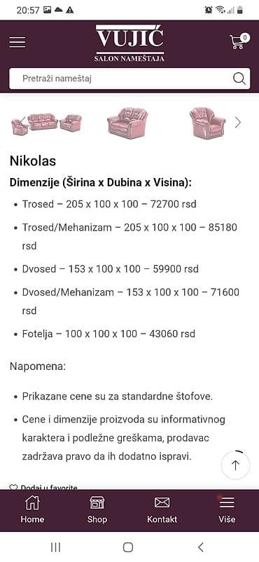 elit stilski namestaj: Garnitura “Nikolas” – trosed i fotelja, tamno braon, klasičnog dizajna — 4