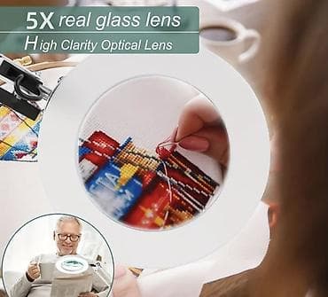 mali ramovi za slike: LED lupa lampa sa pantograf ramenom i štipaljkom za sto - Uveličanje — 9