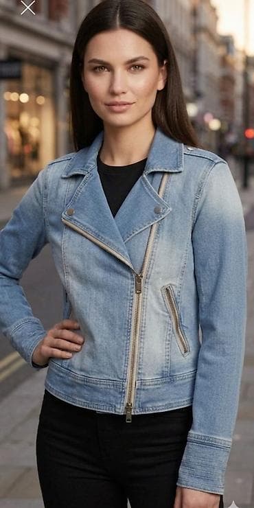 levis cena: Ženska teksas jakna – biker kroj - Materijal: klasičan denim (pamučni — 1