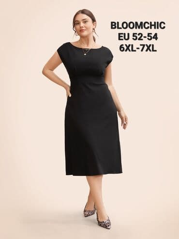 Women's Clothing: 7XL, color - Black, Short sleeves — 1