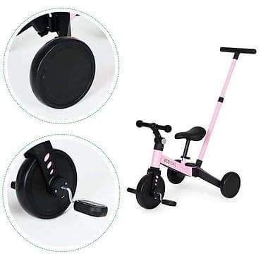guralica za blizance: ECOTOYS Tricikl 2u1 – roze (YM-BT-6PUSHPINK-250) Višenamenski dečiji — 7