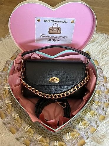 ralph lauren dzemperi zenski: Elegantna ženska torba od 100% prirodne kože. - Model: crna kožna — 1