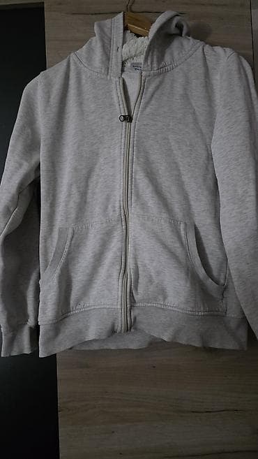 duks 98: Siva dukserica sa rajsferšlusom i kapuljačom - Boja: svetlosiva — 2