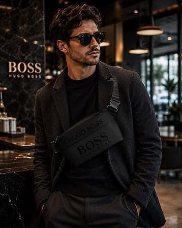 crna lakovana torbica: Muške torbice za nošenje preko grudi (slim “crossbody/waist bag”) – — 6