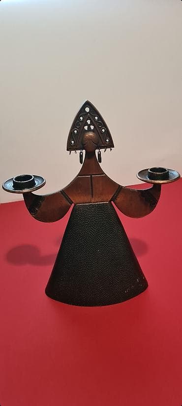 komode akcija: ☆ Na prodaju starinski ruski svećnjak u obliku žene koja nosi — 2