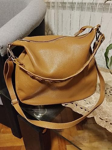 Kožna torba preko ramena – camel/karamel boja - Materijal: prirodna na lalafo.rs Kožna torba preko ramena – camel/karamel boja - Materijal: prirodna