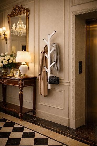 Zidni čiviluk „grana“ – minimalistički držač za hodnik - Materijal