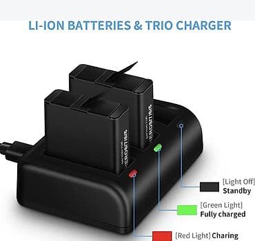 maske za iphone: Morpilot set – punjač i 2 baterije Li-ion baterije za GoPro 5 6 7 8 — 2