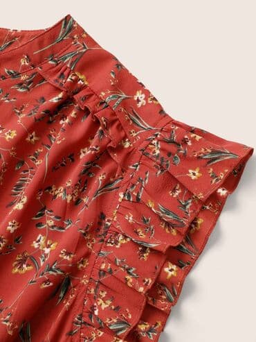 sljokicaste haljine: 4XL (EU 48), bоја - Crvena, Kratkih rukava — 2