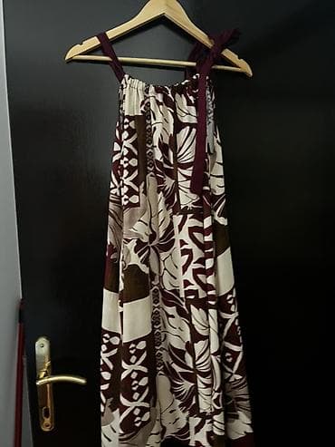 maxi haljina: Duga haljina sa tropskim printom - Model: lepršava, široka maxi — 1