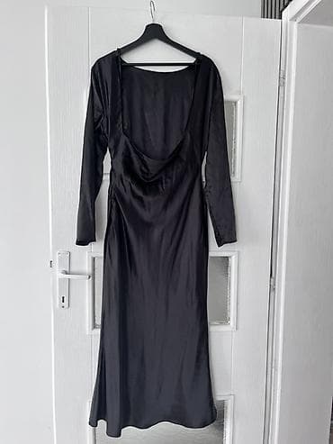 bele svecane haljine: Crna slip/večernja haljina od satenskog materijala - Boja: crna, sa — 2
