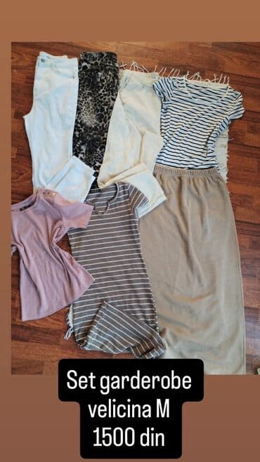 crop top h m: Set garderobe – veličina M Sadrži: - Bele farmerke Sinsay - Pantalone — 1