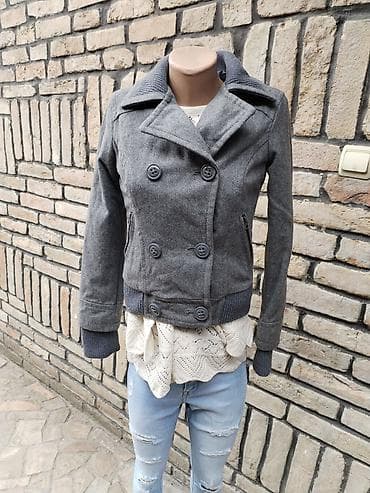 dizel jakne: Bershka kaputić - Veličine: S i M - Boja: tamno siva/melange - Kroj — 1