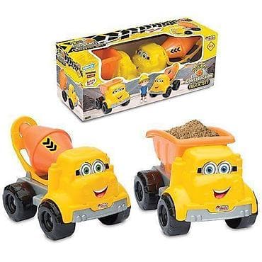 Toy Trucks: Konstruktor set mešalica i kiper – Smiley Građevinski Kamioni — 1