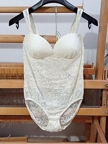 korpa za svadbu: SUPER POVOLJNO! NOV čipkani body boje slonovače( krem boje) sa čvrstim — 2