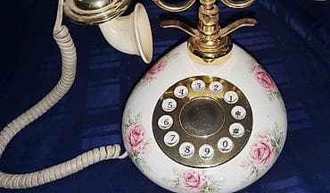 Pegle za veš: Retro fiksni telefon sa cvetnim motivima i zlatnim detaljima - Tip — 6