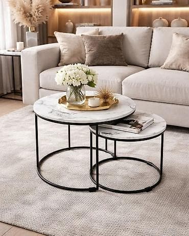 Set klub stolova – 2 komada, okrugli, “nesting” dizajn - Materijal