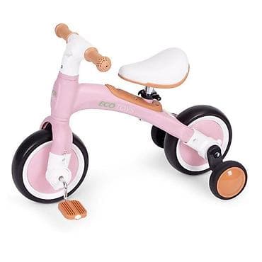 zvoncare za punije: Ecotoys balans bicikl sa pedalama i pomoćnim točkovima 3u1 – pink — 4