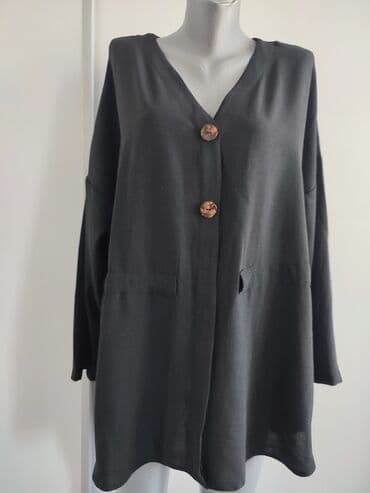 Women's Clothing: 3XL, Polyester, Single-colored, color - Black — 1