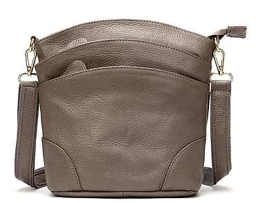 pandora privesci cena: Ženska kožna crossbody torba – taupe/neutralna nijansa - Materijal — 3