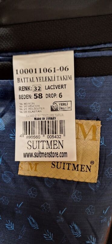 bež čizme od brušene kože: Three-piece suit, 3XL (EU 58), color - Blue — 5