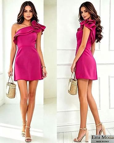 elegant draskovic: Elegantna mini haljina na jedno rame – Emi Moda, Made in Italy 2400 — 5
