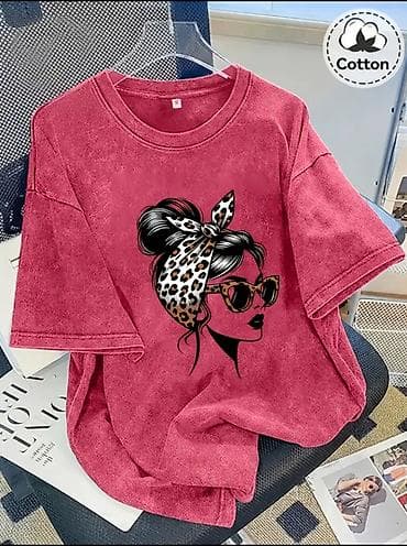 Ženska pamučna majica – oversize kroj, ispranog (washed) efekta u