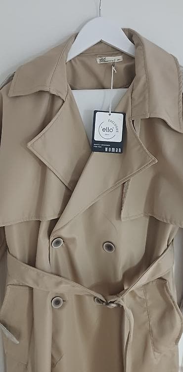 pepco nova varos: Ženski bež trenč kaput – Ello Exclusive - Model: klasičan dvoredni — 2