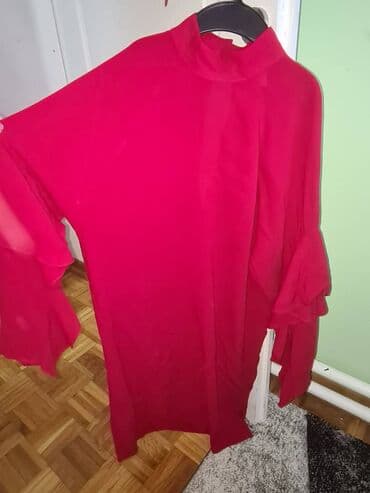 p. s. fashion kaputi: H&M S (EU 36), bоја - Crvena, Koktel, klub, Dugih rukava — 2