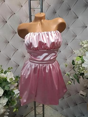 svecane haljine ps: Koktel haljina bez bretela – satenska - Model: kratka koktel haljina — 6