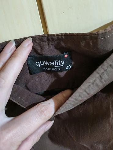 kosulja ispod haljine: Smeđa suknja Quwality Fashion, veličina 40. - Kroj: A-linija, blago — 3