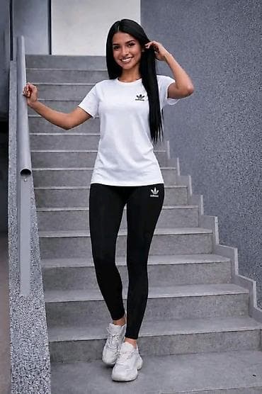 adidas brojevi: Ženske sportske trenerke – komplet majica + helanke - Dva dela — 3