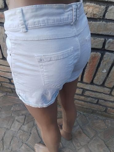 97 triple white: Stradivarius ženski šorts, veličina S (EU 32, prema etiketi). Belo — 5